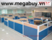 Vách ngăn khung nhôm bọc nỉ trên kính - VNN02