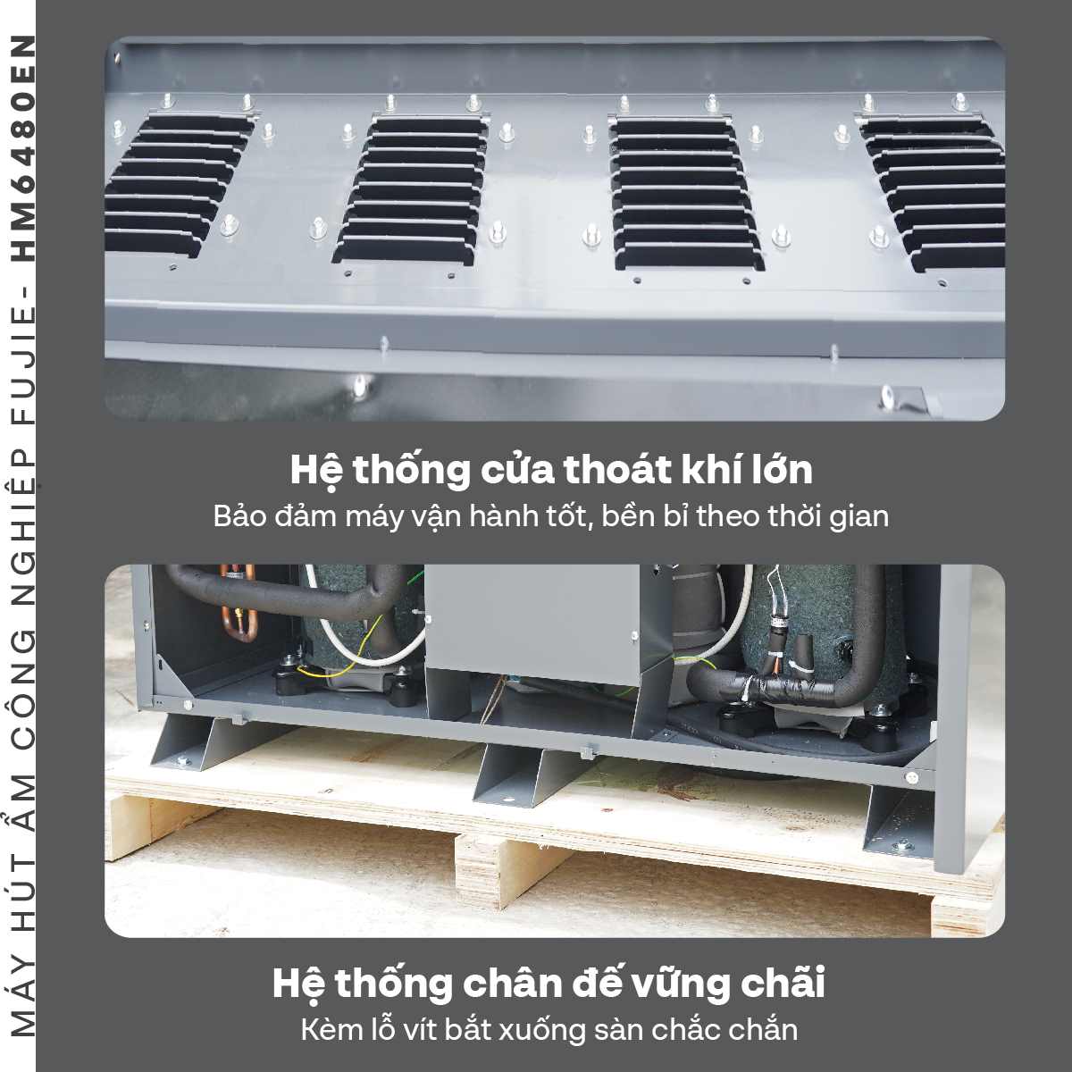 Máy hút ẩm công nghiệp FujiE HM-6480EN 3 pha thế hệ mới