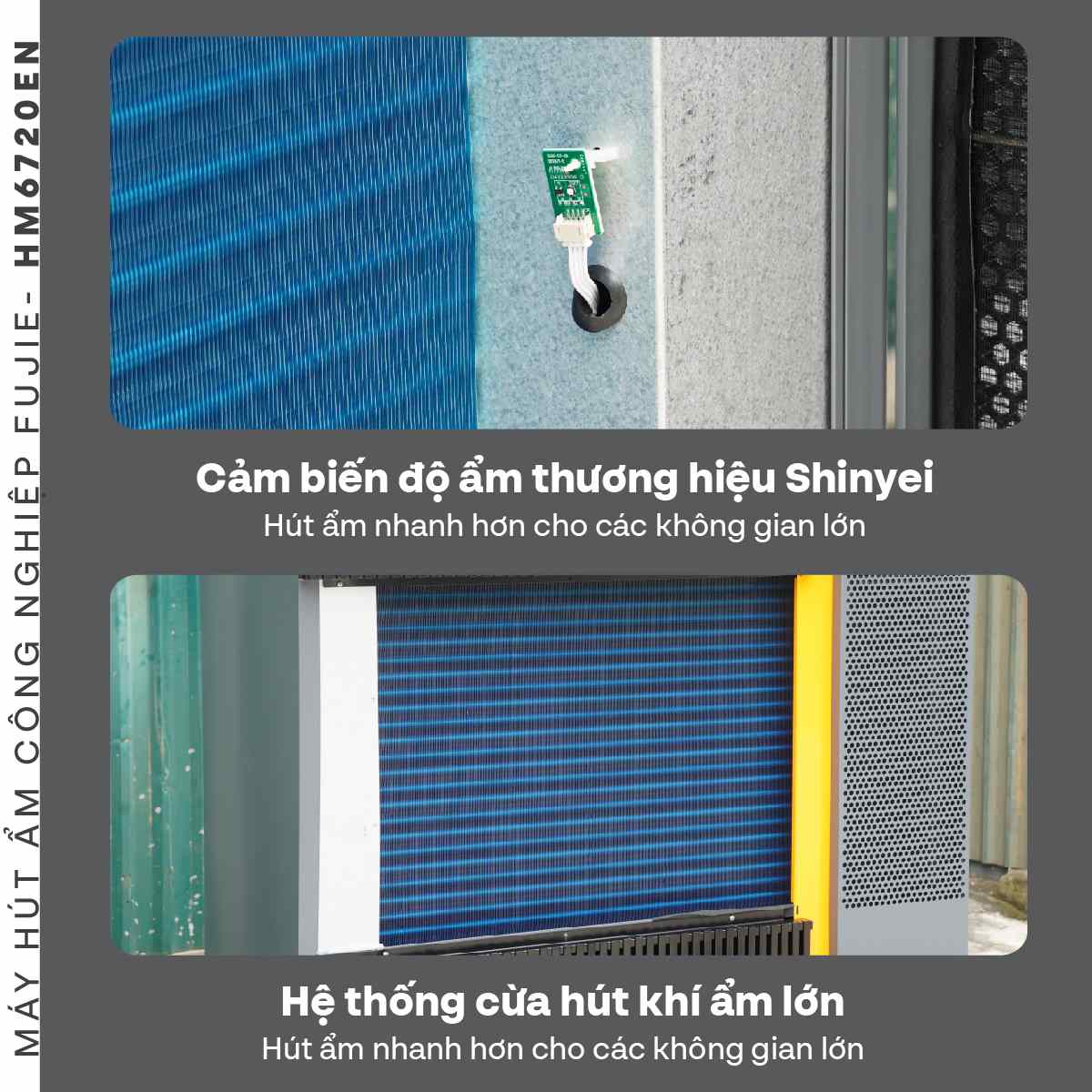 Máy hút ẩm công nghiệp FujiE HM-6720EN 3 pha thế hệ mới