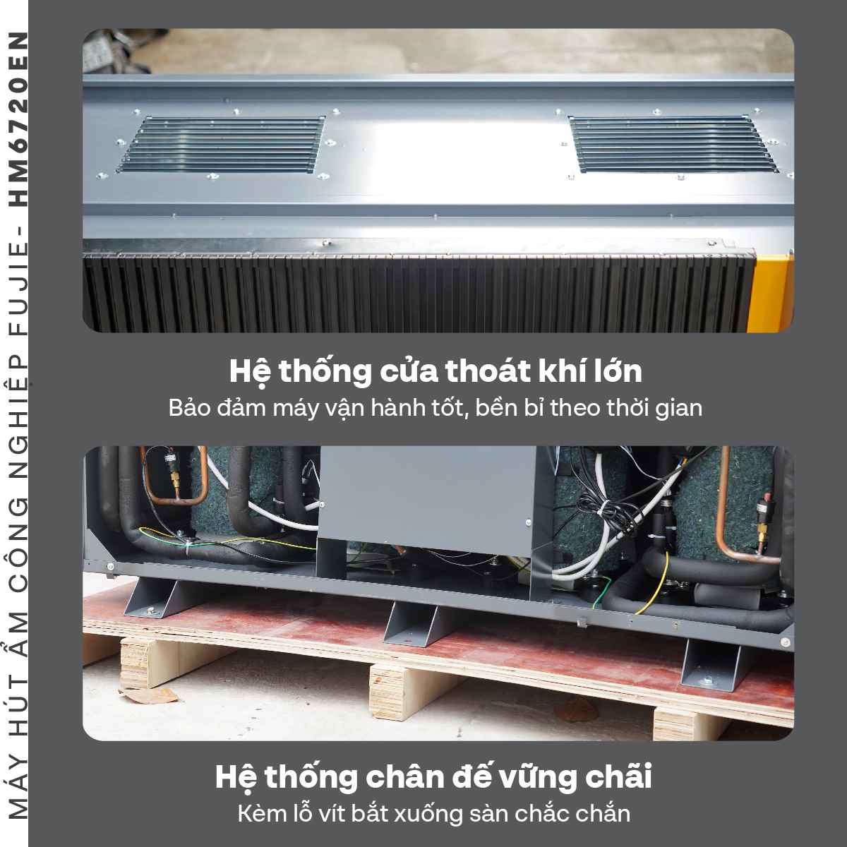 Máy hút ẩm công nghiệp FujiE HM-6720EN 3 pha thế hệ mới