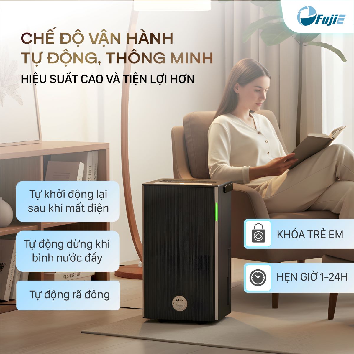 Máy Hút Ẩm Dân Dụng FujiE HM-912ED