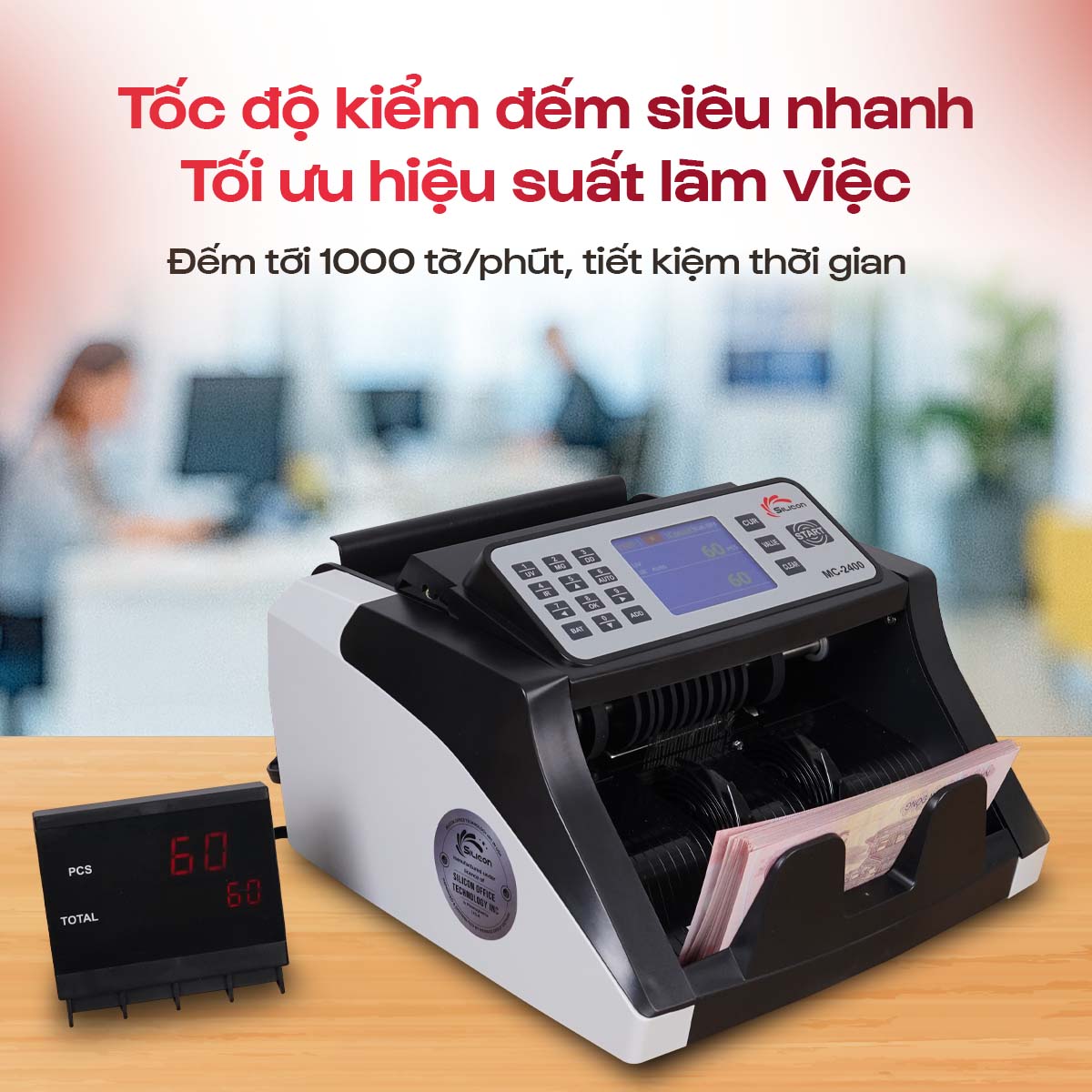 Máy Đếm Tiền Silicon MC-2400 Máy Đếm Tiền Silicon MC-2400