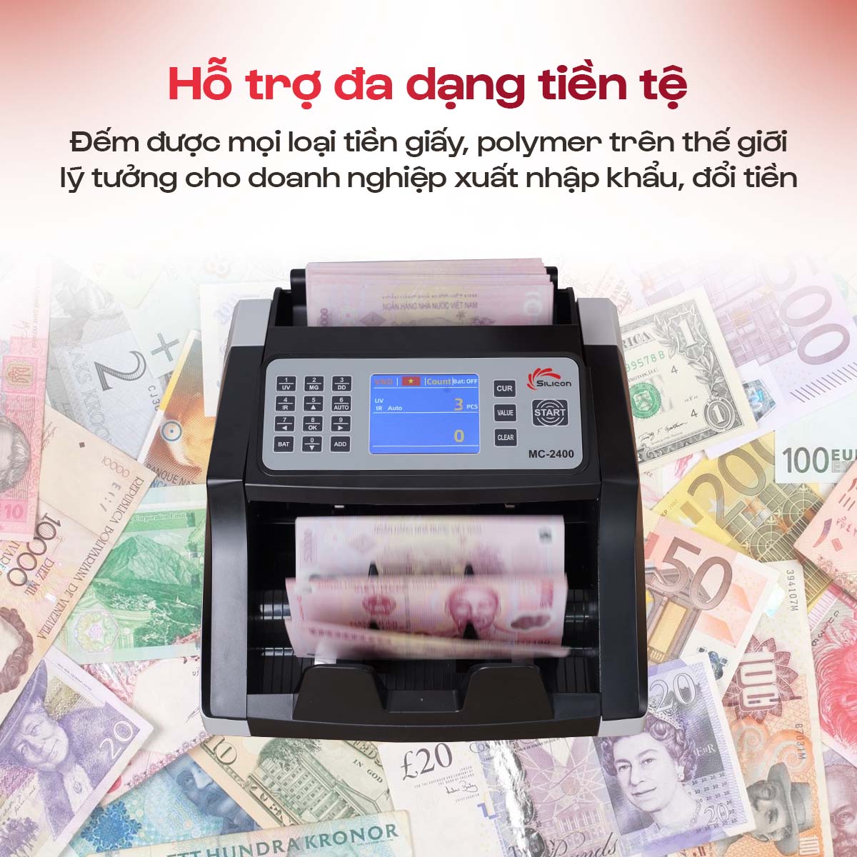 Máy Đếm Tiền Silicon MC-2400 Máy Đếm Tiền Silicon MC-2400