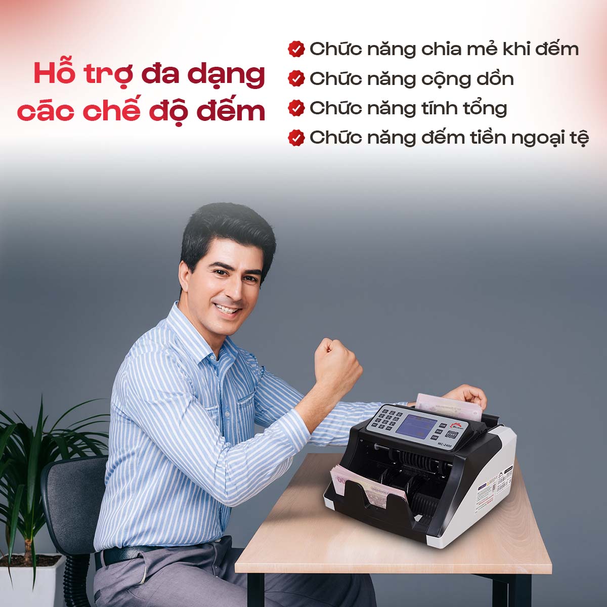 Máy Đếm Tiền Silicon MC-2400 Máy Đếm Tiền Silicon MC-2400