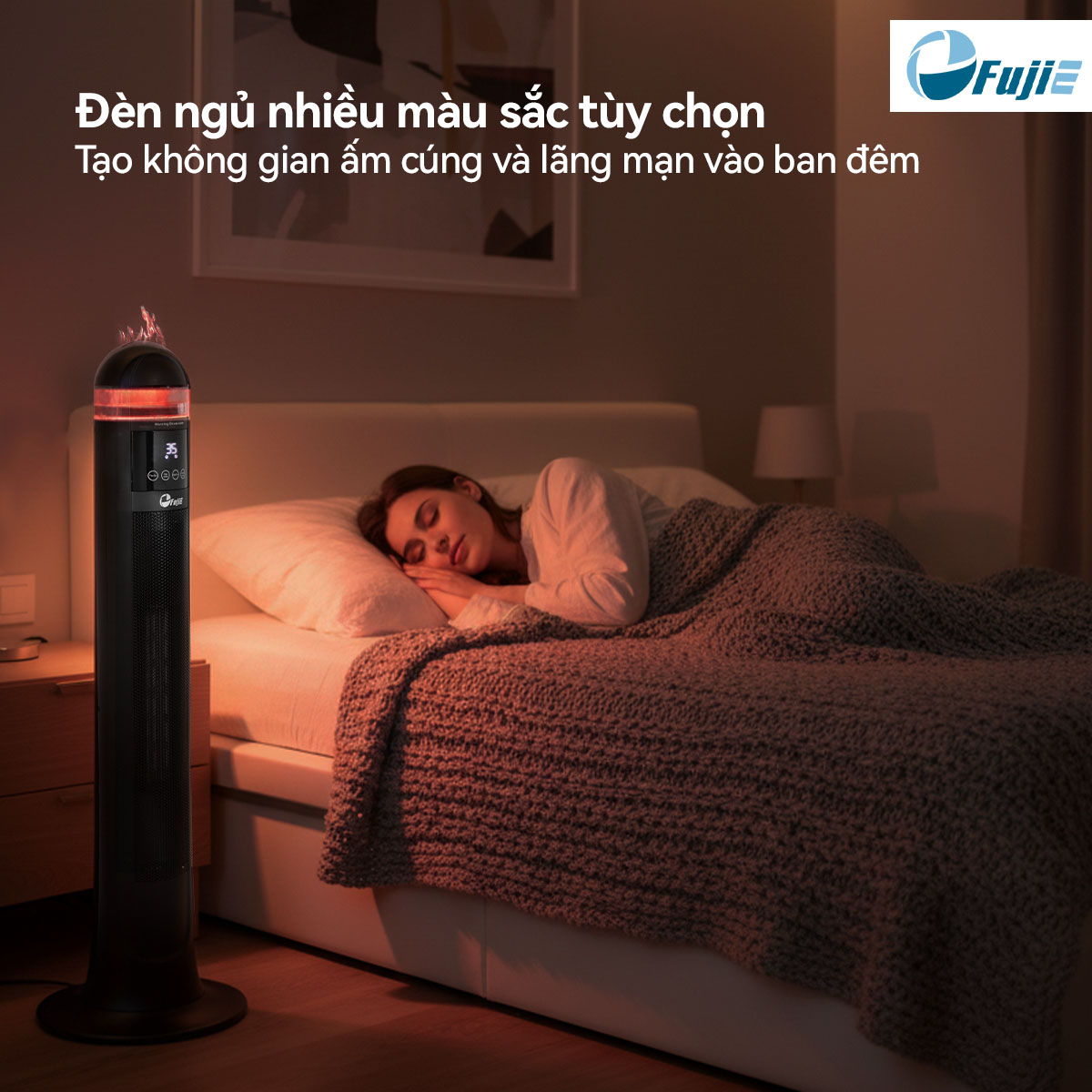 Máy sưởi gốm FujiE VH221 Điều khiển từ xa: Thoải mái điều khiển từ mọi vị trí trong phòng.